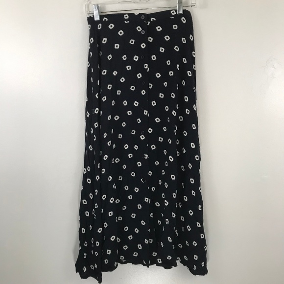 Vintage Dresses & Skirts - VTG JH Collectibles Navy and White Button Skirt 10